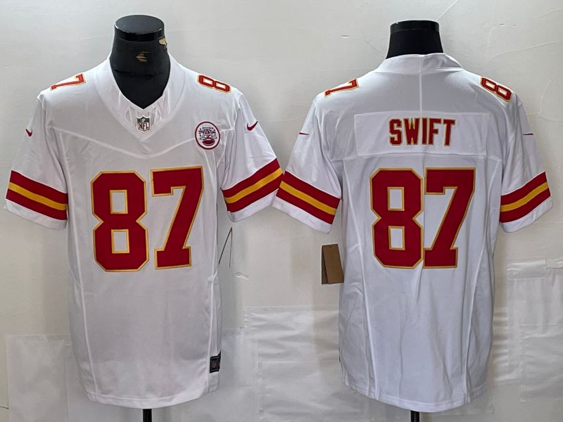 Men Kansas City Chiefs #87 Swift White 2024 Nike Vapor F.U.S.E. Limited NFL Jersey